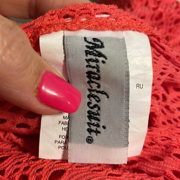 MIRACLESUIT beach cover up dress cut out / stretchy / coral color scoop neck LRG - Picture 6 of 10